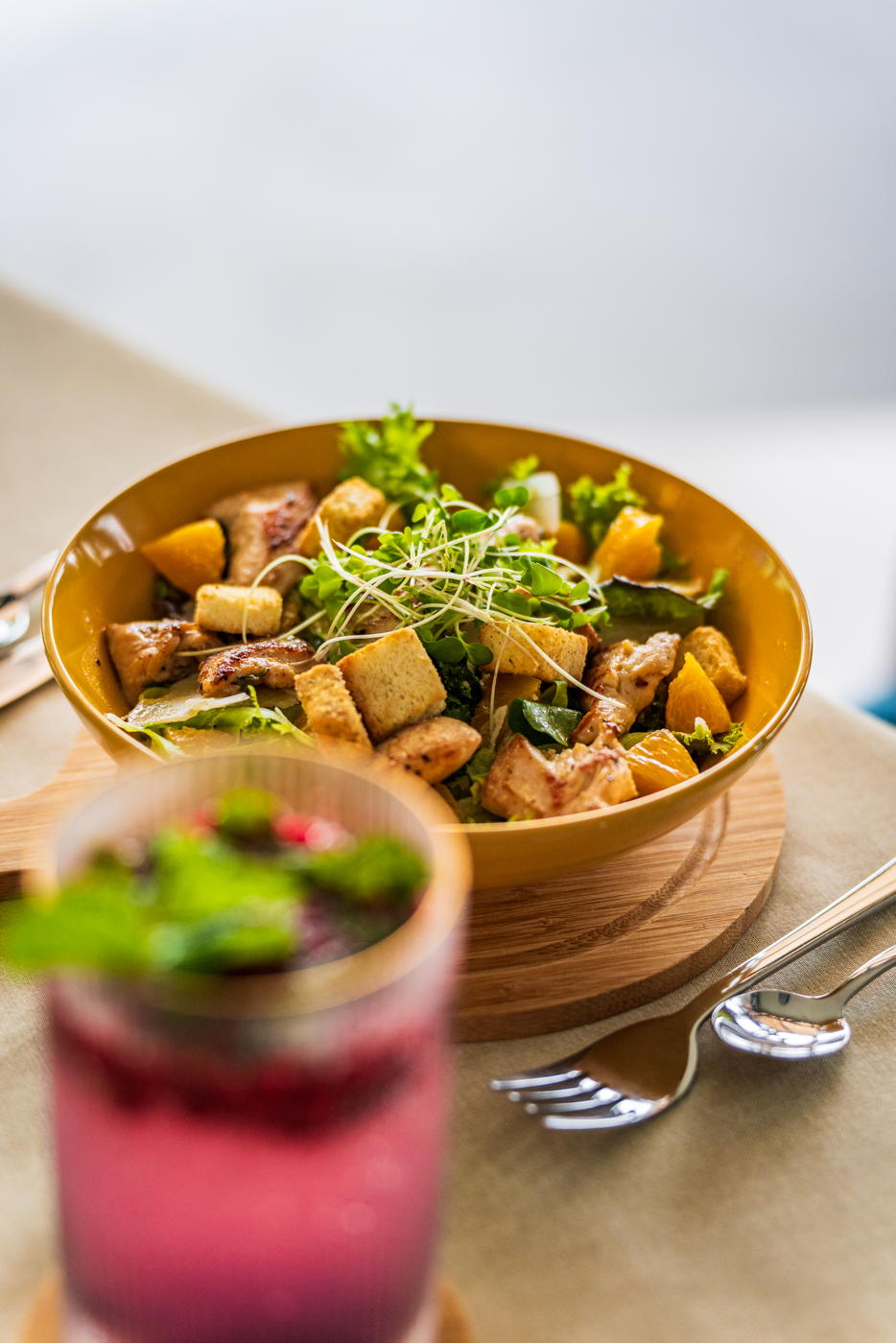 Soda italiana con ensalada