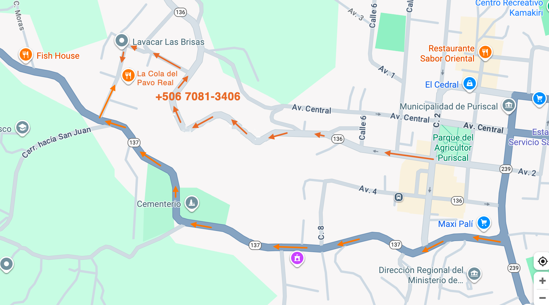 Mapa del restaurante La Cola del Pavo Real